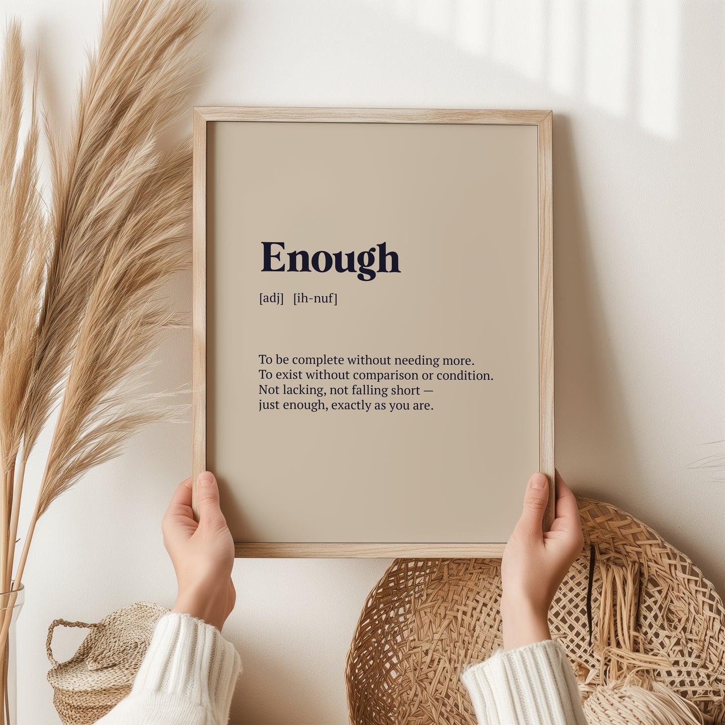 Enough Definition Print | Inspirational Wall Art Gift | Self Love Poster