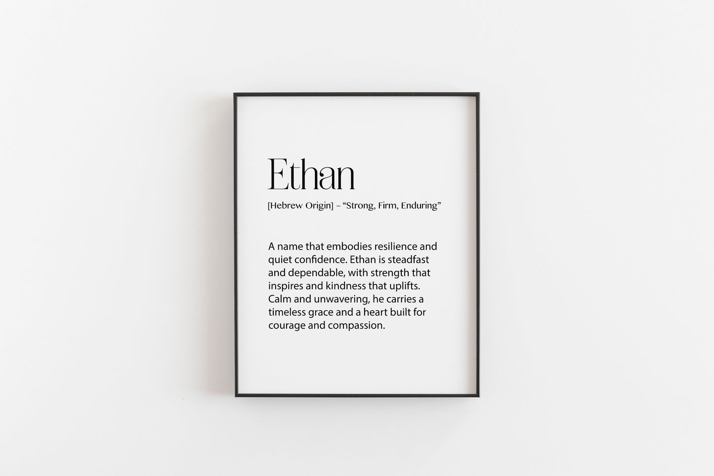 Ethan Name Meaning Print – Personalised Wall Art, Nursery & Gift