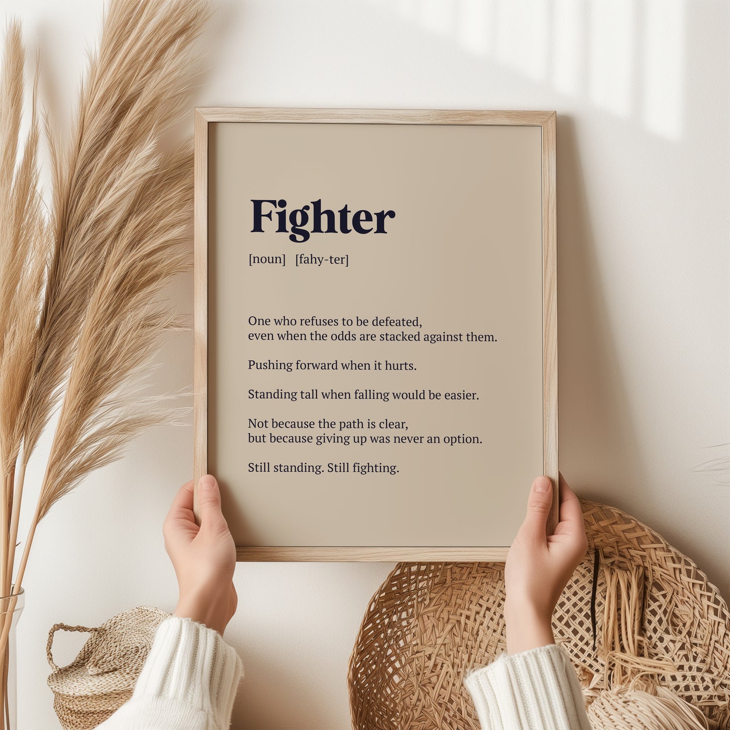 Fighter Definition Print | Inspirational Wall Art Gift | Motivational Poster