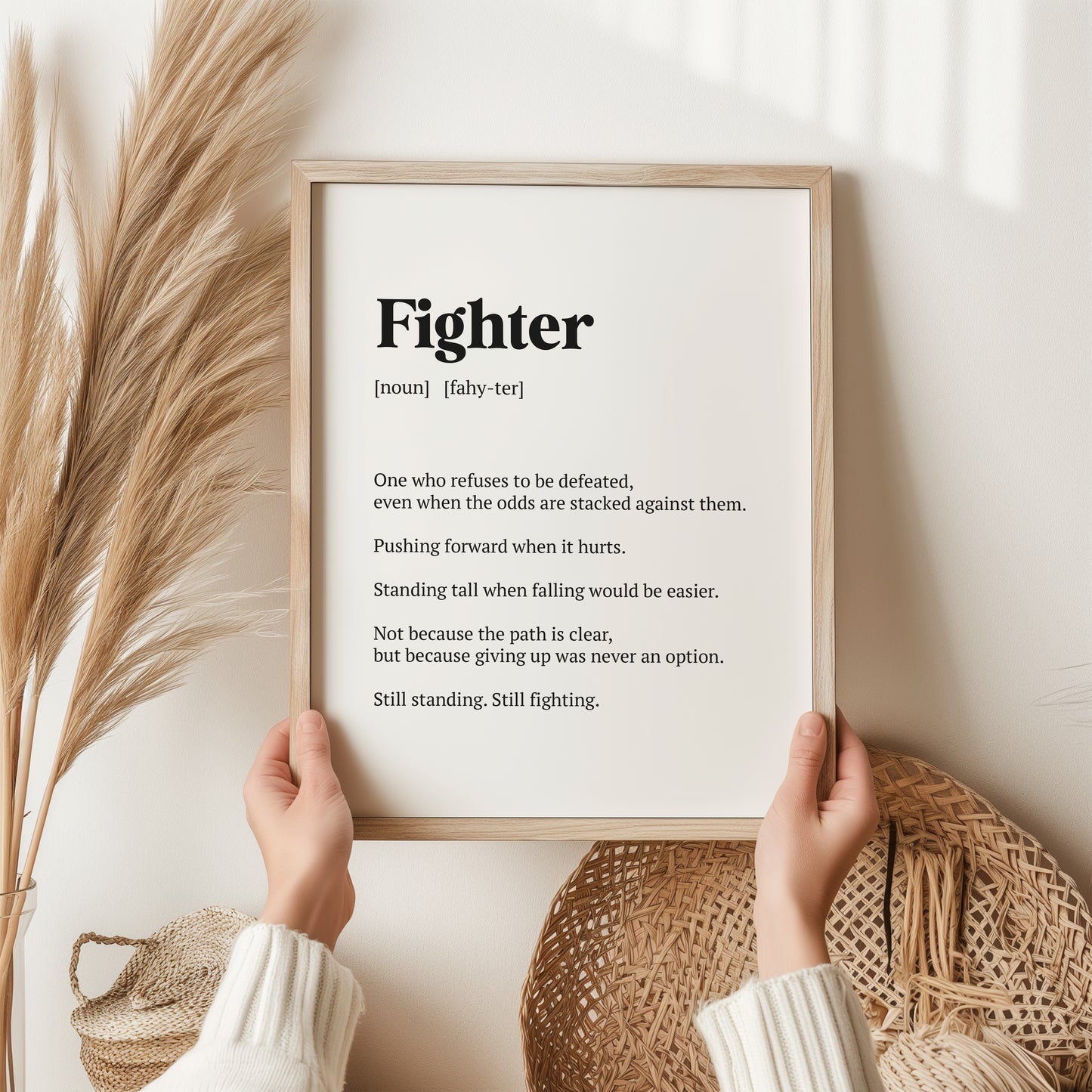 Fighter Definition Print | Inspirational Wall Art Gift | Motivational Poster