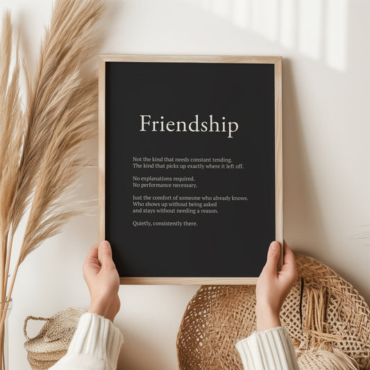 Friendship Definition Print | Inspirational Wall Art Gift | Friend Birthday Poster