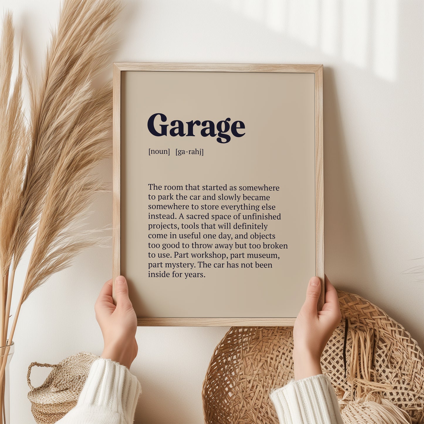Garage Definition Print | Funny Home Wall Art Gift | Humorous Dictionary Print