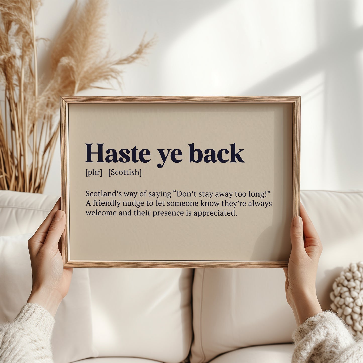 Haste Ye Back Scottish Print | Scottish Dialect Wall Art