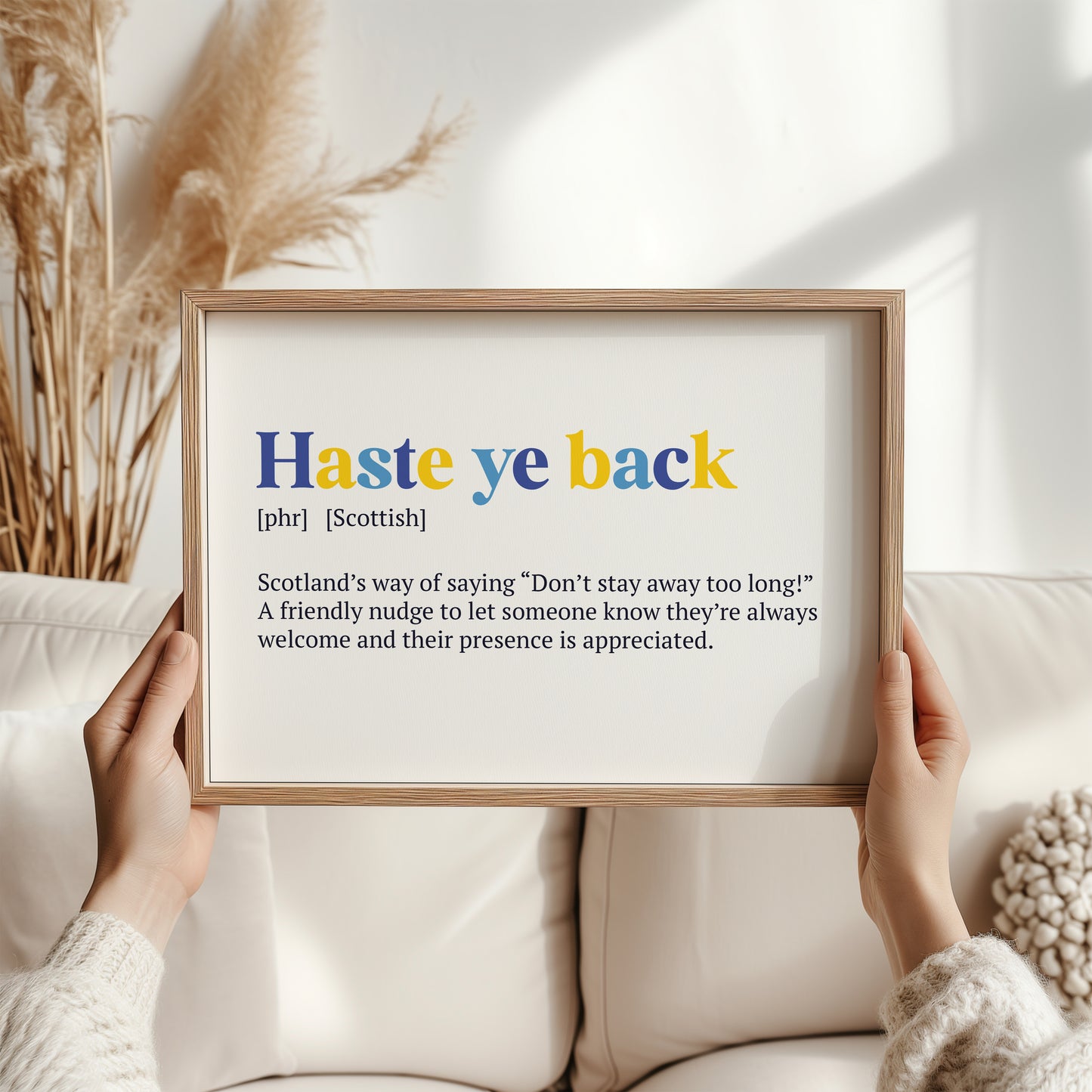 Haste Ye Back Scottish Print | Scottish Dialect Wall Art