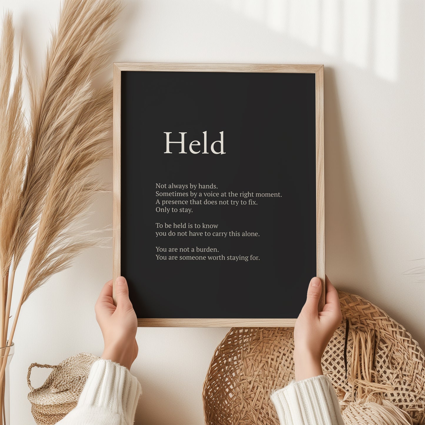 Held Definition Print | Inspirational Wall Art Gift | Mental Health Poster