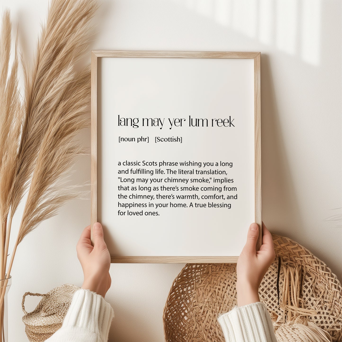 Lang may yer Lum Reek Print | Scottish Wall Art | Word Meanings