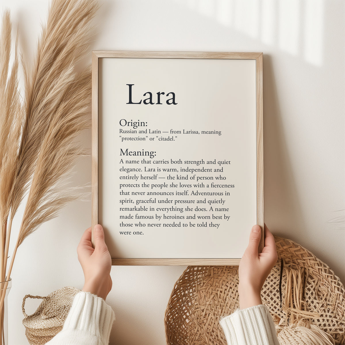 Lara Name Meaning Print | Personalised Wall Art Gift | Name Definition Poster