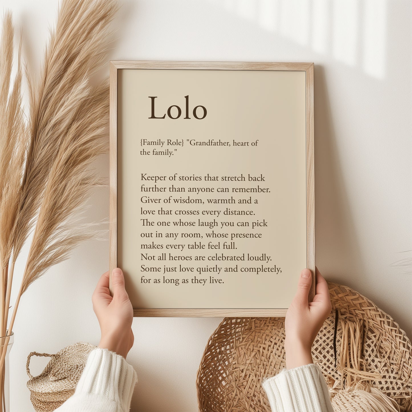 Lolo Grandfather Print | Family Wall Art Gift | Grandad Birthday Poster