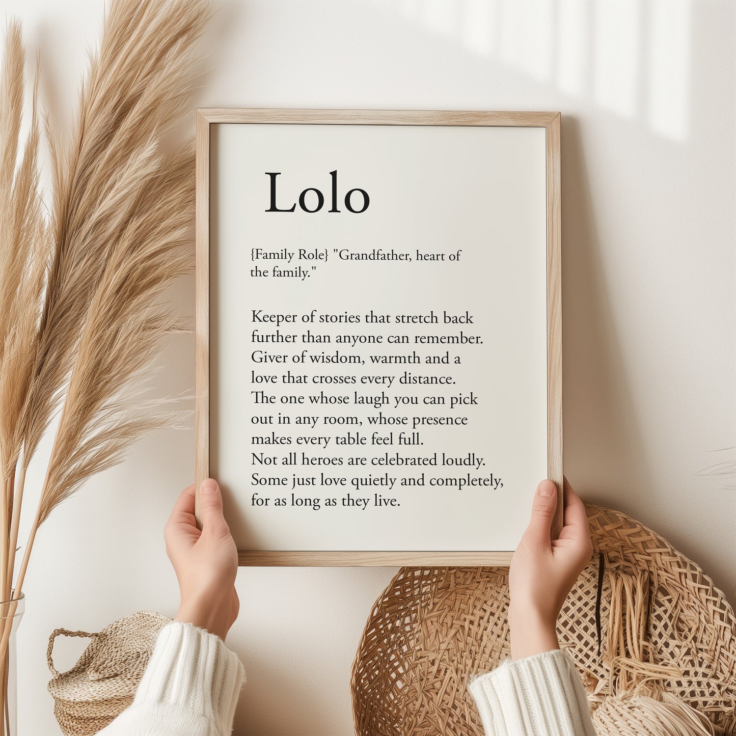 Lolo Grandfather Print | Family Wall Art Gift | Grandad Birthday Poster