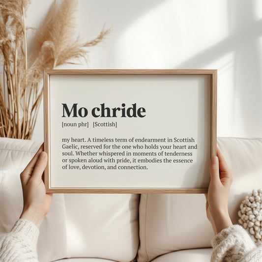Mo chride Scottish Print | Scottish Word Meaning Art