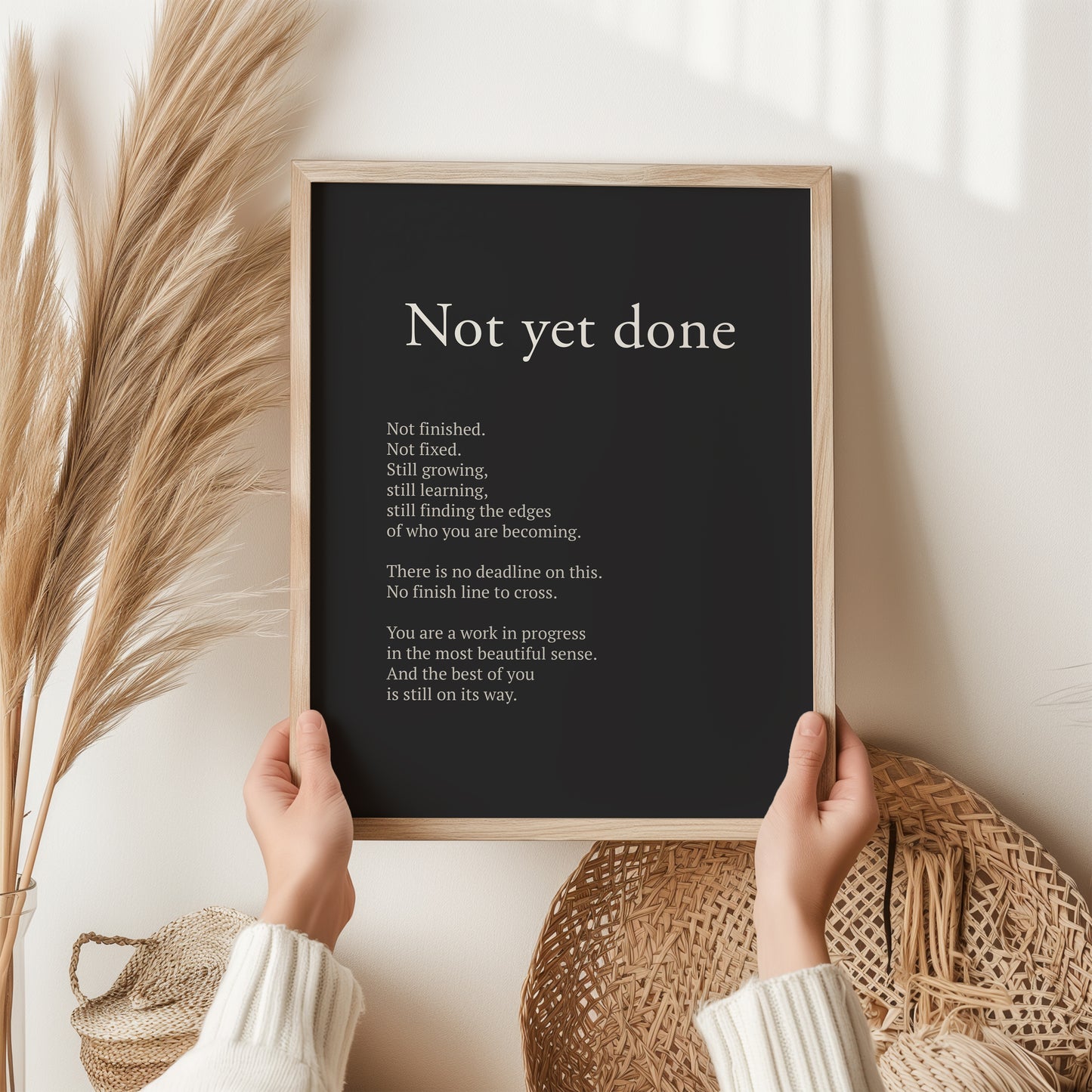 Not Done Yet Definition Print | Inspirational Wall Art Gift | Self Growth Poster