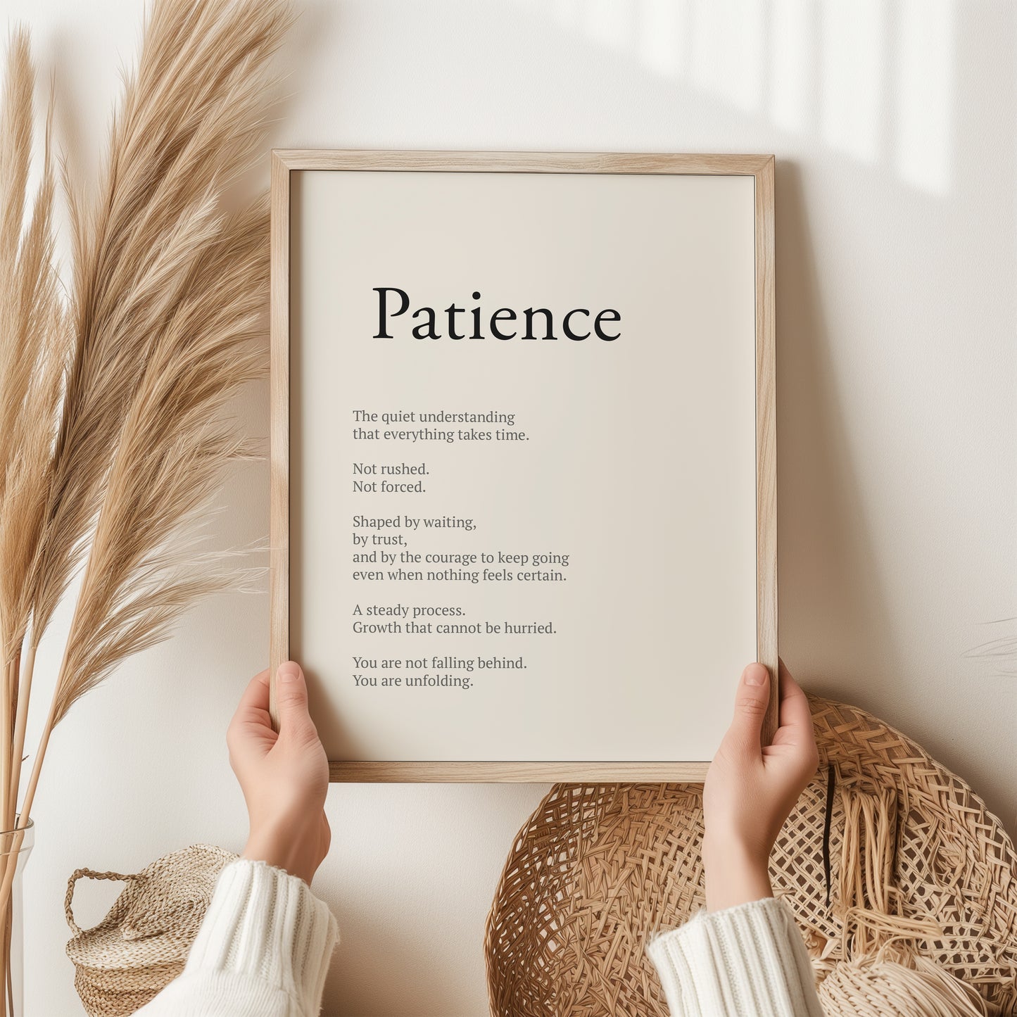 Patience Definition Print | Inspirational Wall Art Gift | Mindfulness Poster