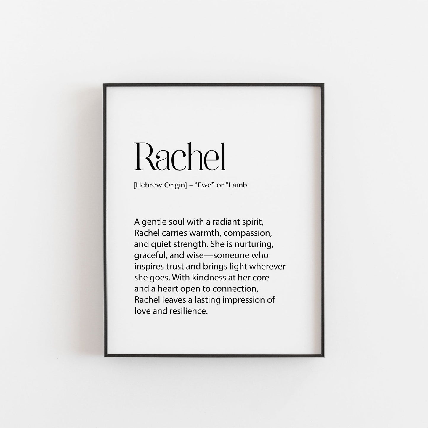 Rachel Name Meaning Print | Elegant Personalised Wall Art for Girls or Nursery