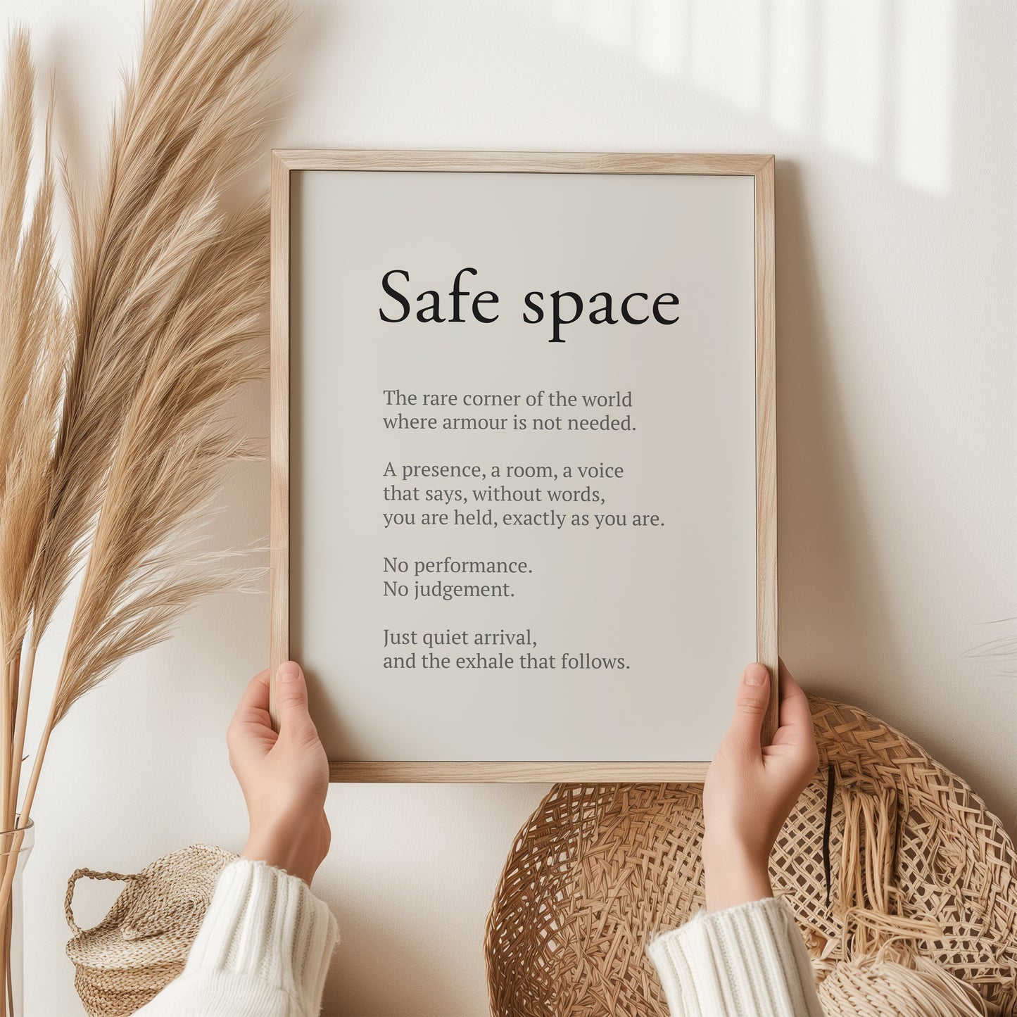 Safe Space Definition Print | Inspirational Wall Art Gift | Mental Health Poster
