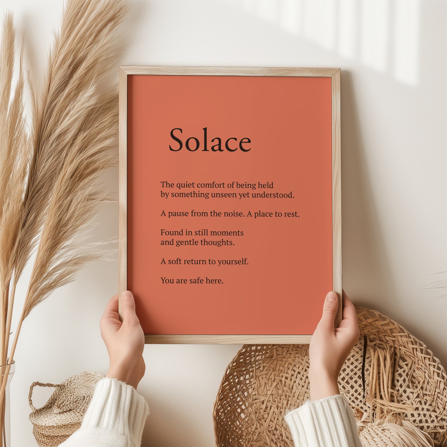 Solace Definition Print | Inspirational Wall Art Gift | Mindfulness Poster