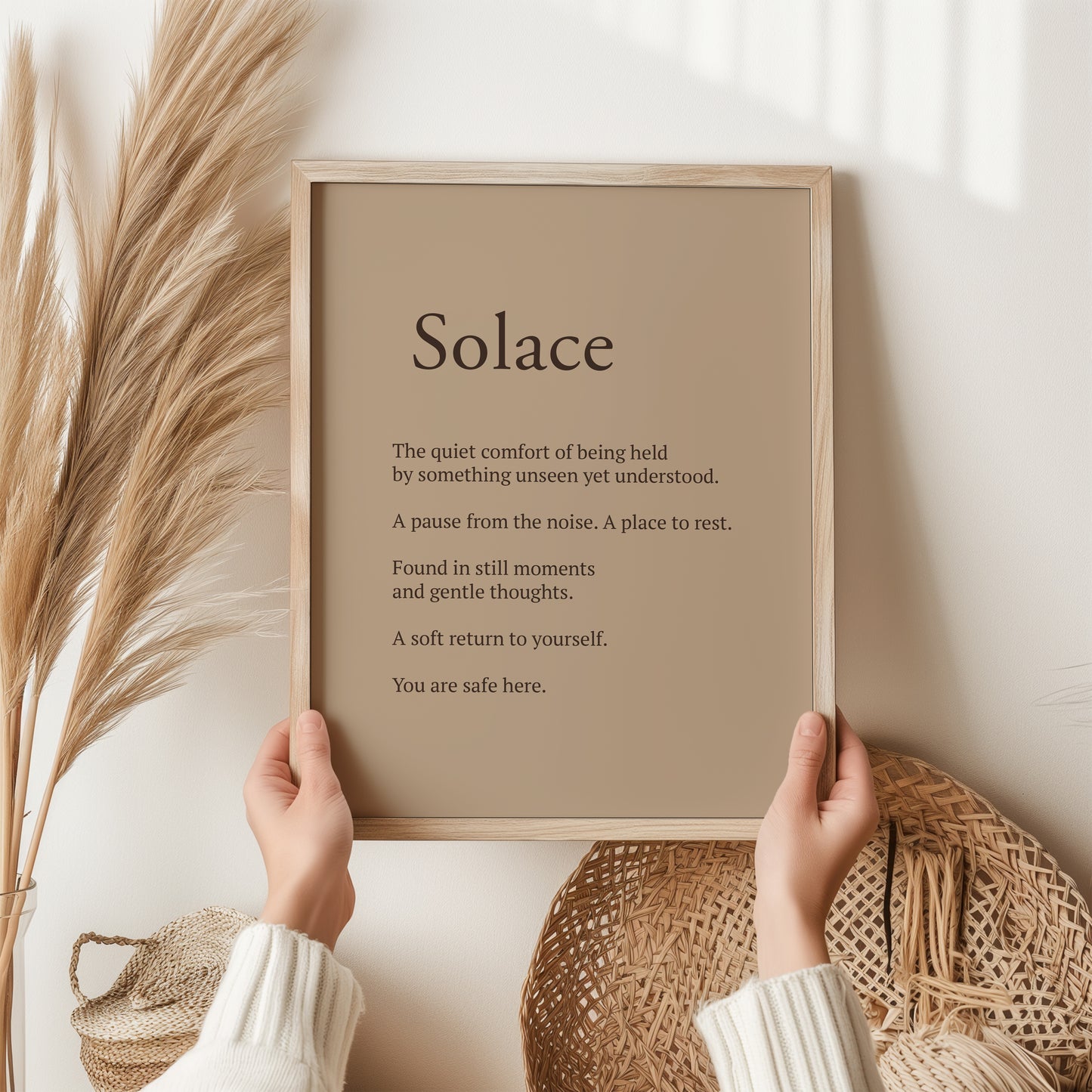 Solace Definition Print | Inspirational Wall Art Gift | Mindfulness Poster