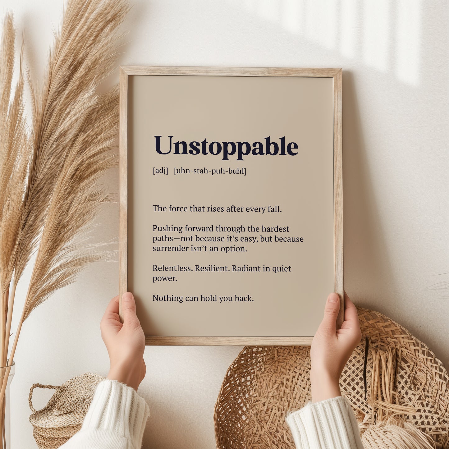 Unstoppable Definition Print | Inspirational Wall Art | Empowering Quote Poster | Unframed Fine Art Print