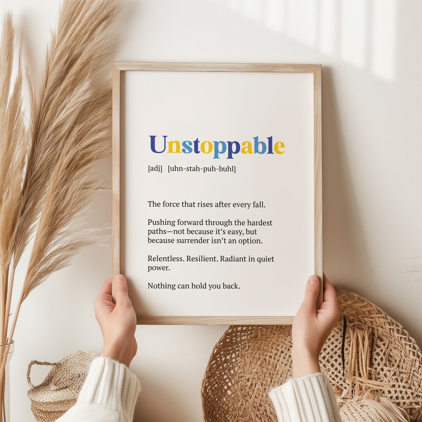 Unstoppable Definition Print | Inspirational Wall Art | Empowering Quote Poster | Unframed Fine Art Print