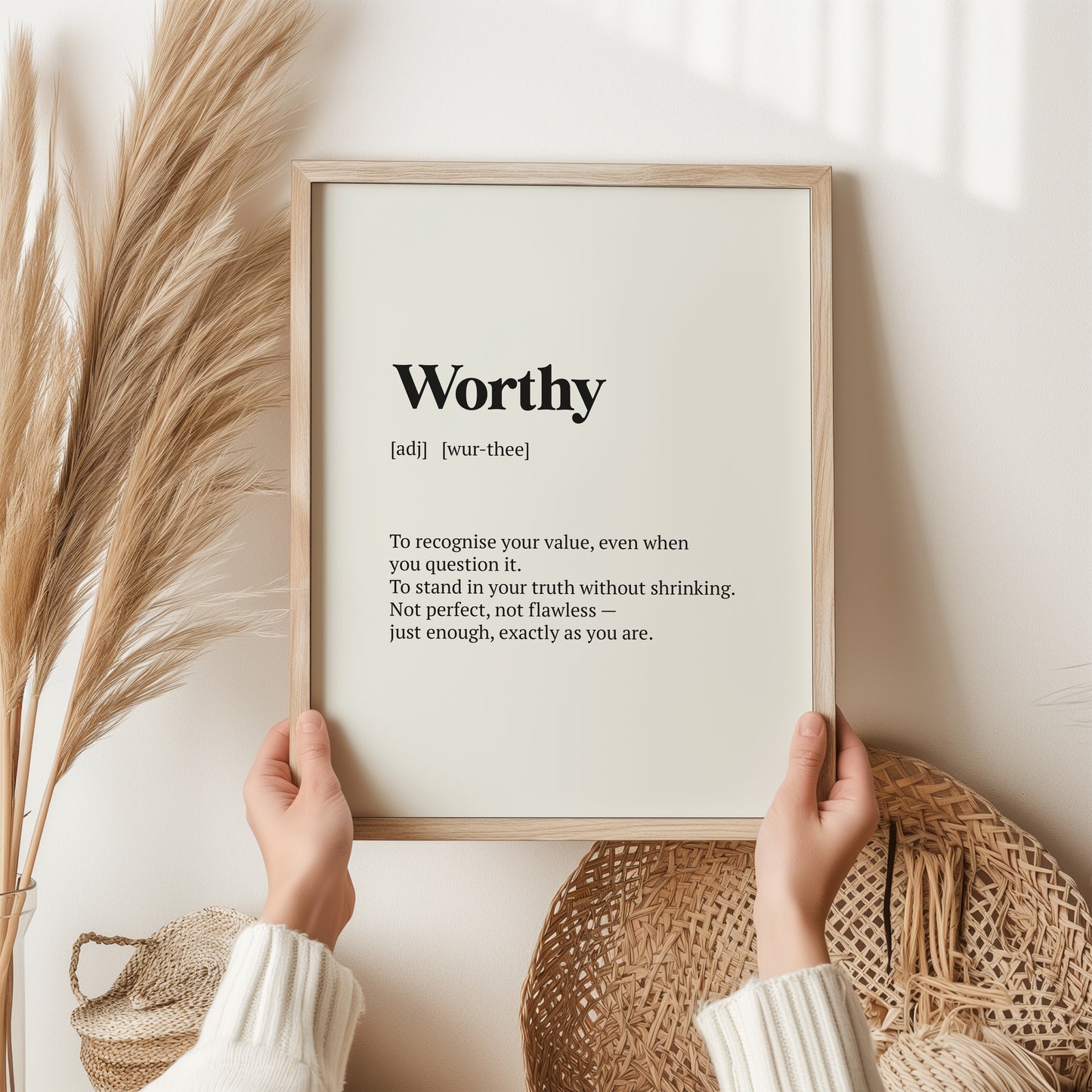 Worthy Definition Print | Inspirational Wall Art Gift | Self Love Poster