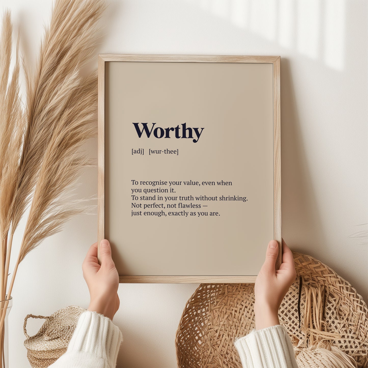 Worthy Definition Print | Inspirational Wall Art Gift | Self Love Poster