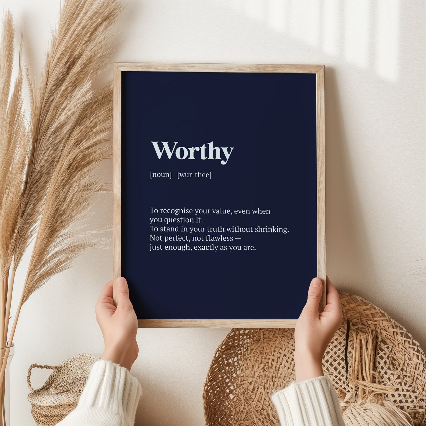 Worthy Definition Print | Inspirational Wall Art Gift | Self Love Poster