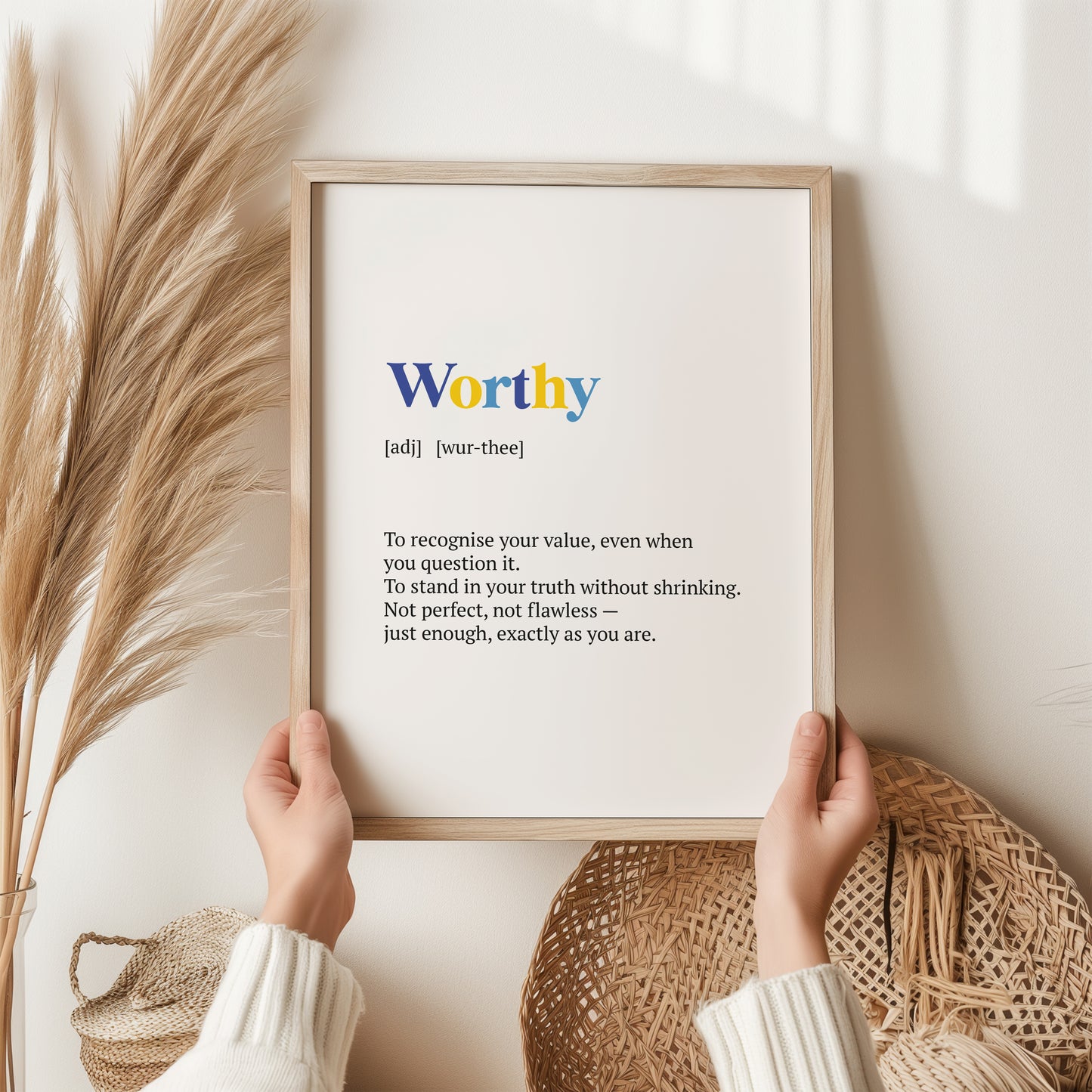 Worthy Definition Print | Inspirational Wall Art Gift | Self Love Poster