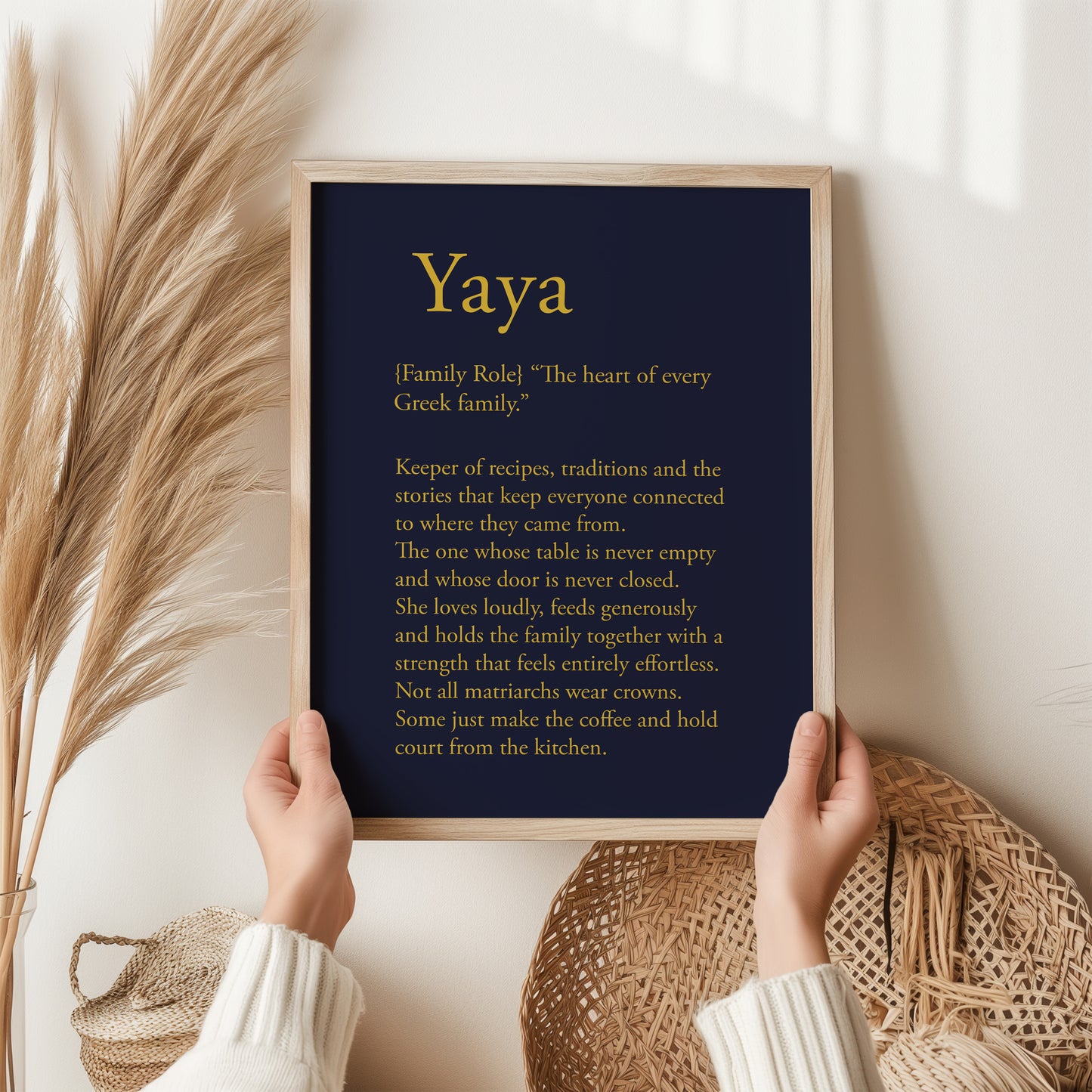 Yaya Print | Greek Grandmother Gift | Family Wall Art | Yaya Birthday Poster